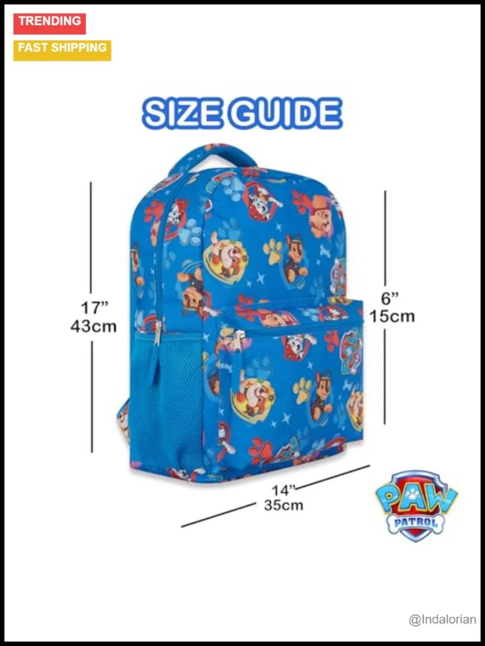 Nickelodeon Paw Patrol Kids Backpack - Daypack with Padded Straps